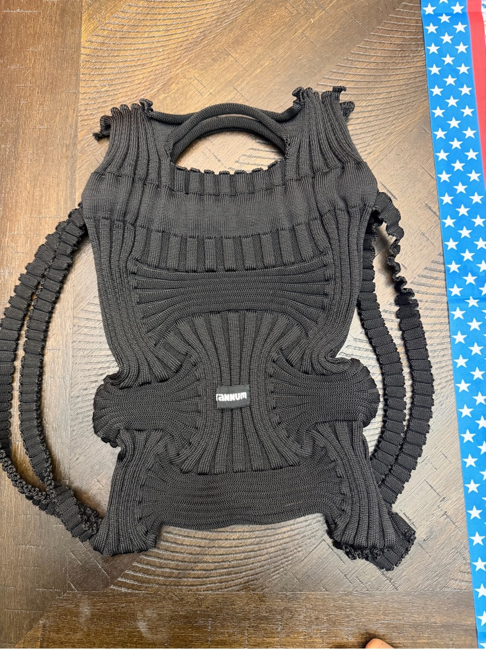 Black Knitted Tote Bag / Backpack